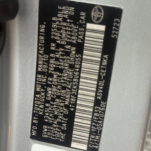 2011 TOYOTA CAMRY  FOR SALE IN ABUJA