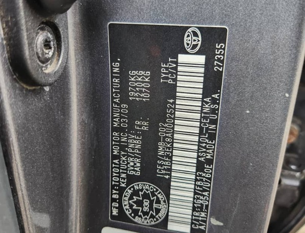 2011 Toyota Camry LE Toks   First Body