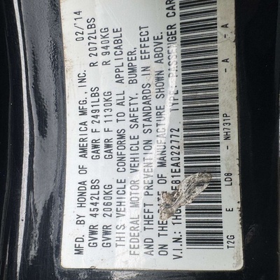 2014 HONDA ACCORD  FOR SALE IN ABUJA