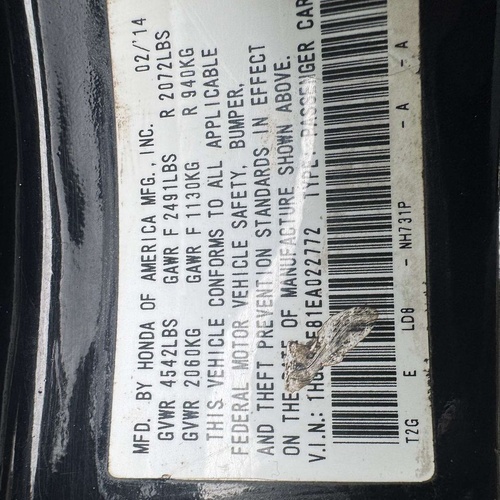 2014 HONDA ACCORD  FOR SALE IN ABUJA