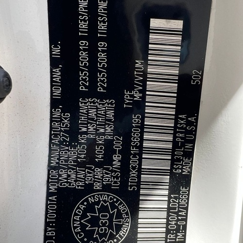 2016 TOYOTA SIENNA SPORT toks