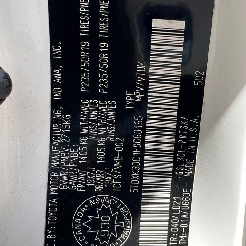 2016 TOYOTA SIENNA SPORT toks image