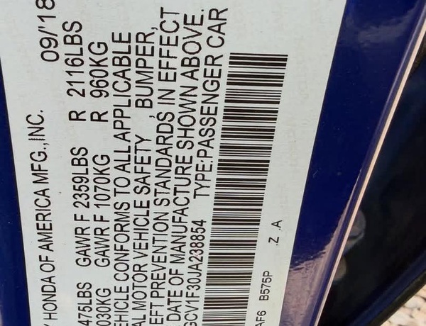 2018 HONDA ACCORD FOR SALE IN ABUJA