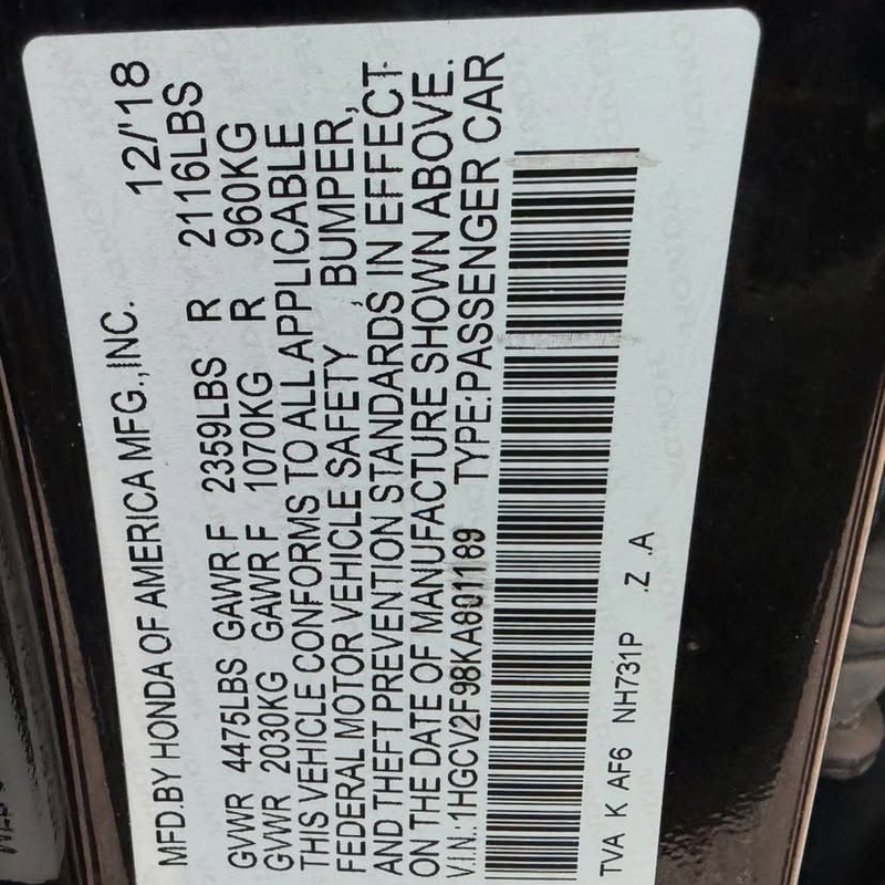 2019 HONDA ACCORD SPORT FOR SALE IN ABUJA image