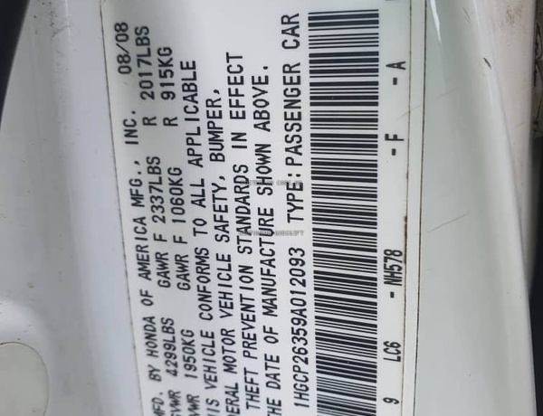 2009 Honda Accord for Sale In Lagos