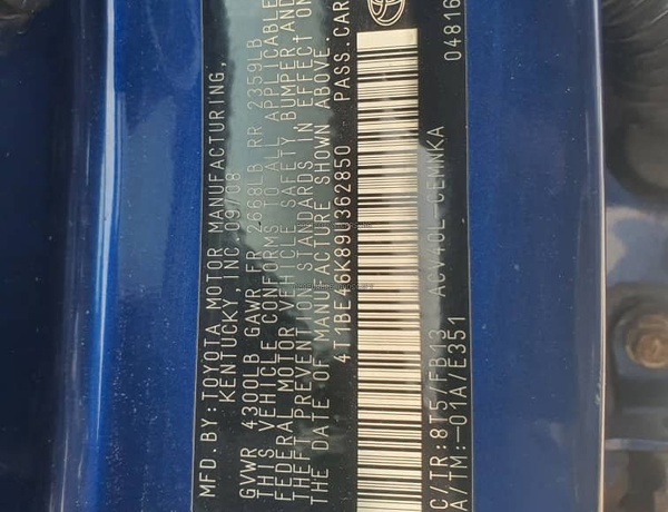 2009 Toyota Camry LE For Sale In Ajah Lagos