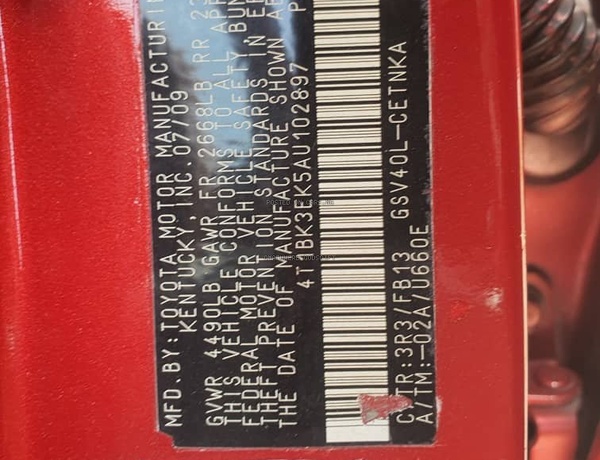 Registered 2010 Toyota Camry LE in Ibeju Lekki Lagos