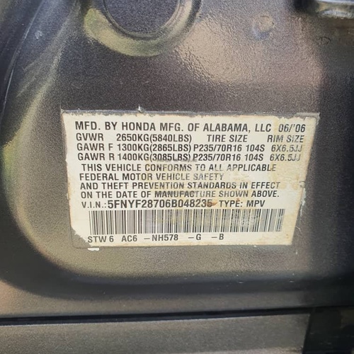 2006 Honda Pilot for Sale In Lagos