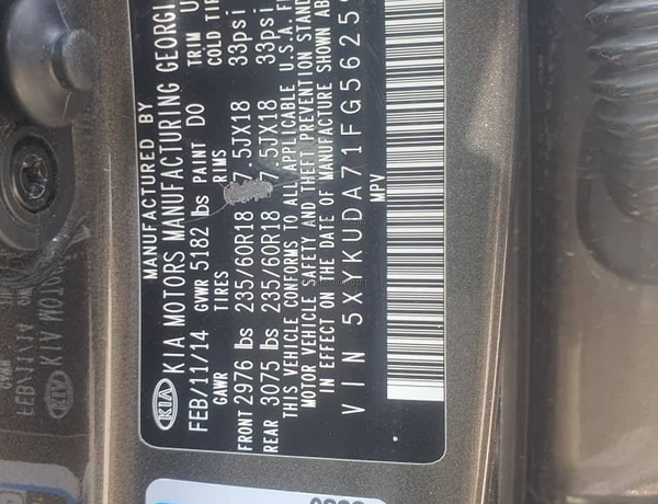 Foreign Used 2015 Kia Sorento for Sale In Lagos