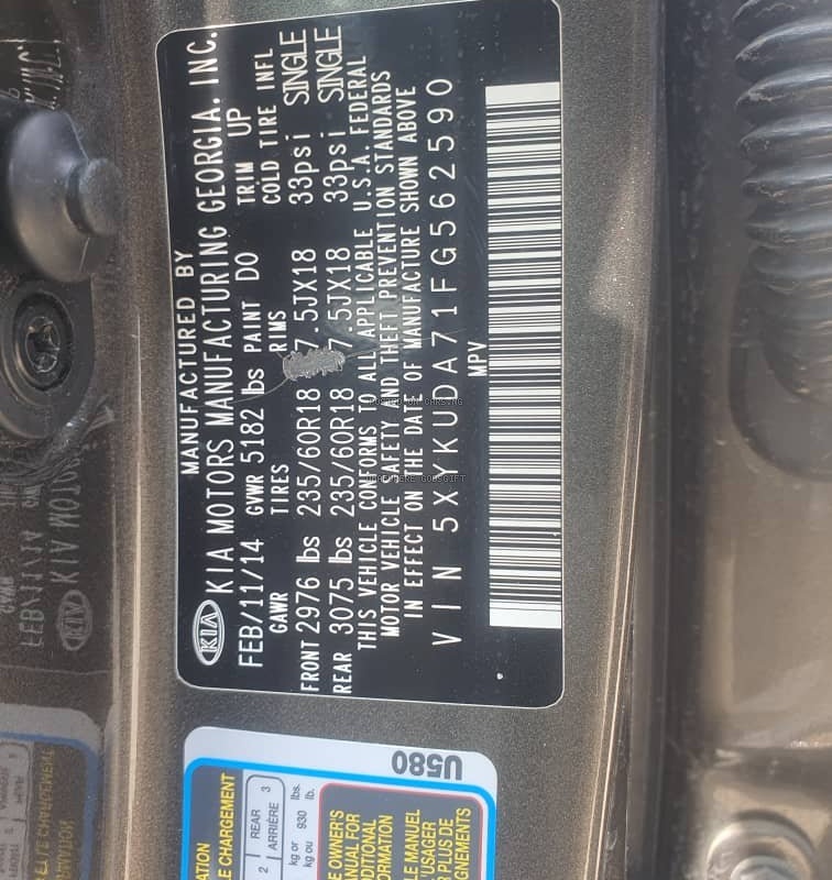 Foreign Used 2015 Kia Sorento for Sale In Lagos image