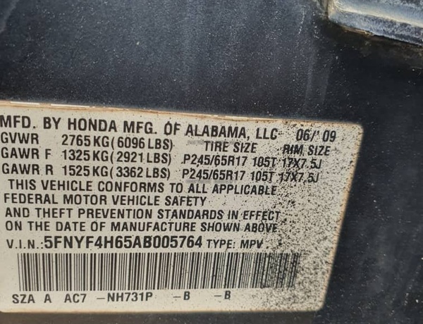 Registered 2009 Honda Pilot for Sale In Lagos