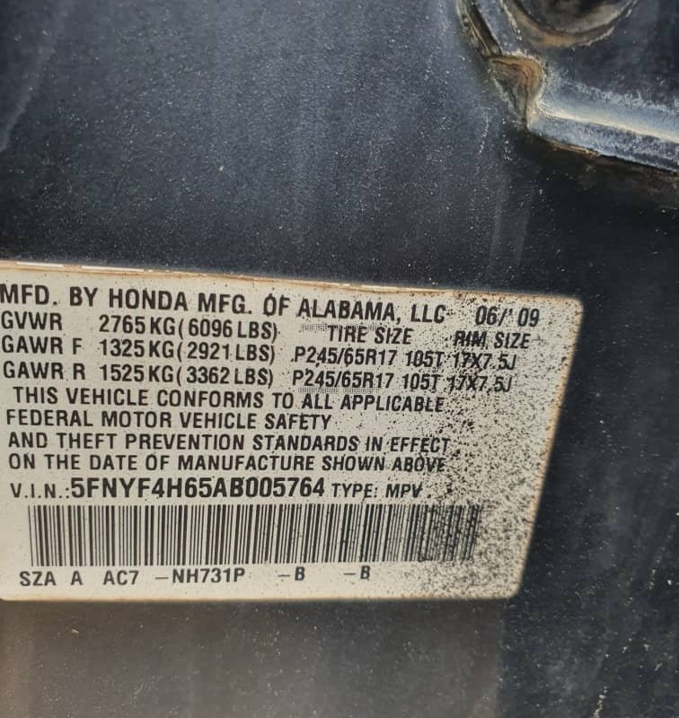 Registered 2009 Honda Pilot for Sale In Lagos image