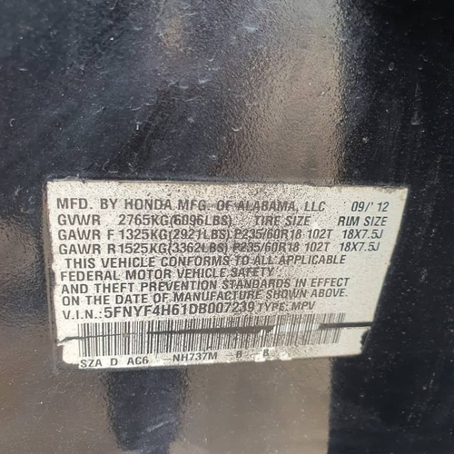 Honda Pilot 2013 model for Sale In Lagos