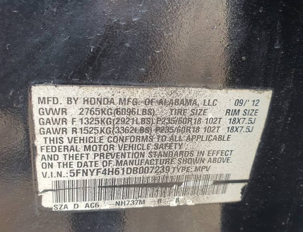 Honda Pilot 2013 model for Sale In Lagos