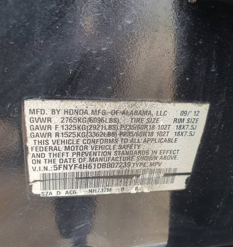 Honda Pilot 2013 model for Sale In Lagos image