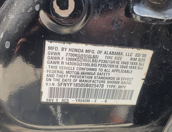 Reg 2005 Honda Pilot for Sale In Ajah Lagos