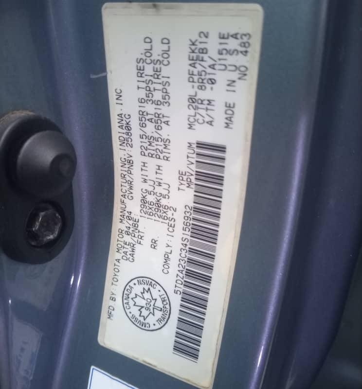 Toyota Sienna 2004 Lagos image