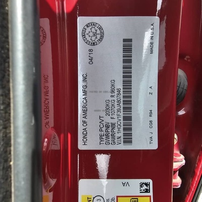 Foreign Used 2018 Honda Accord  with Current duty Papers