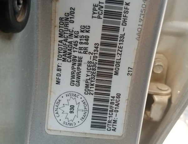 2004 Toyota Matrix for Sale In Lagos