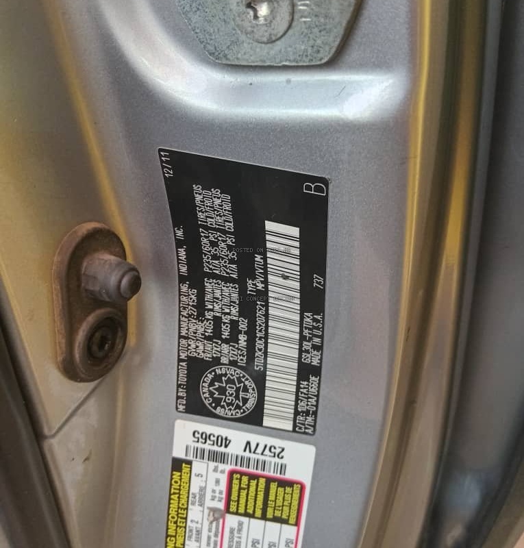 2012 Toyota sienna in nigeria image