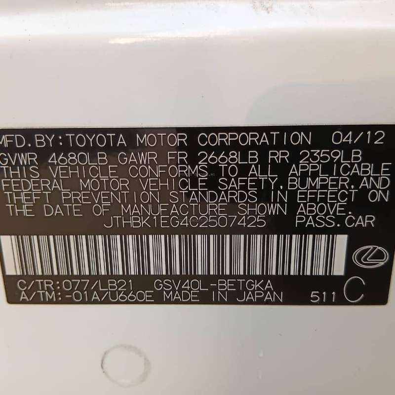 2014 Lexus ES 350 for Sale In Lagos image