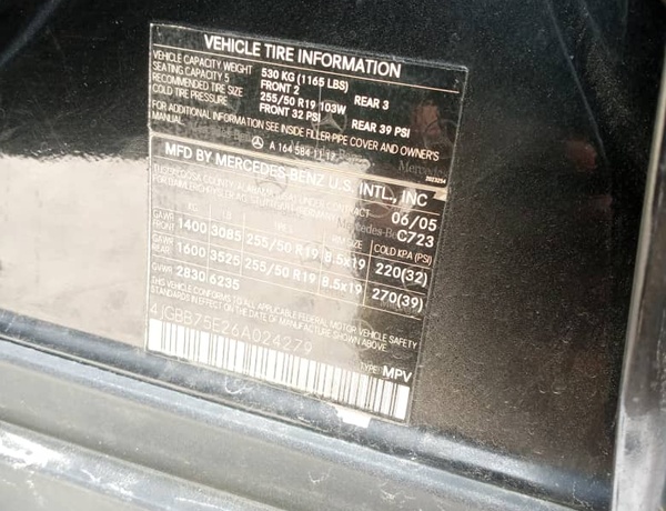 2006 SUV Mercedes Benz ML500 for Sale In Lagos