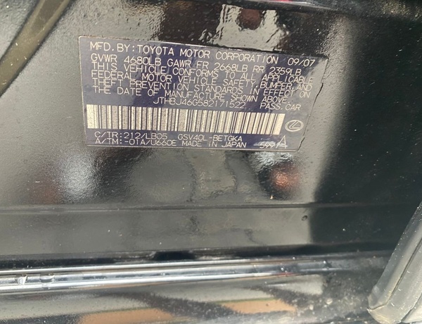 Neatly Used and Clean Lexus ES 350 2007 for Sale In Lagos