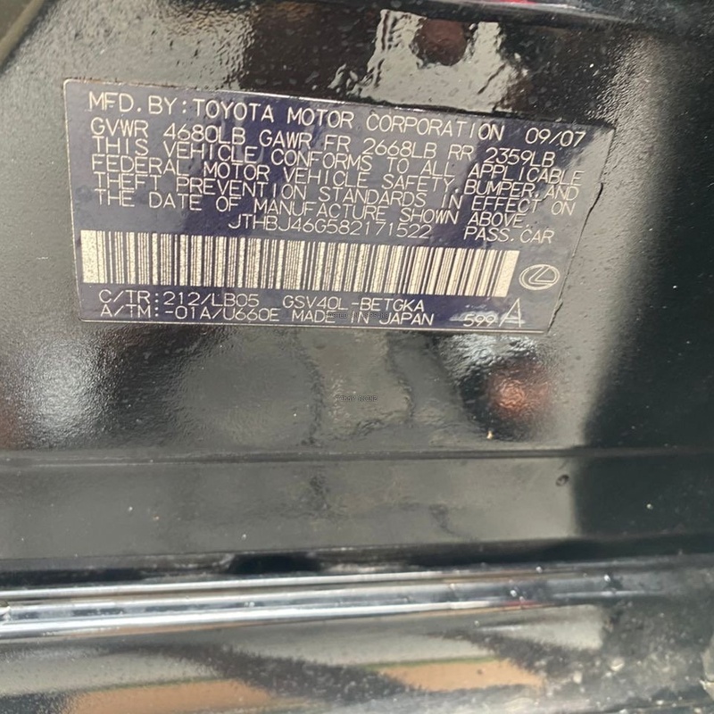 Neatly Used and Clean Lexus ES 350 2007 for Sale In Lagos image