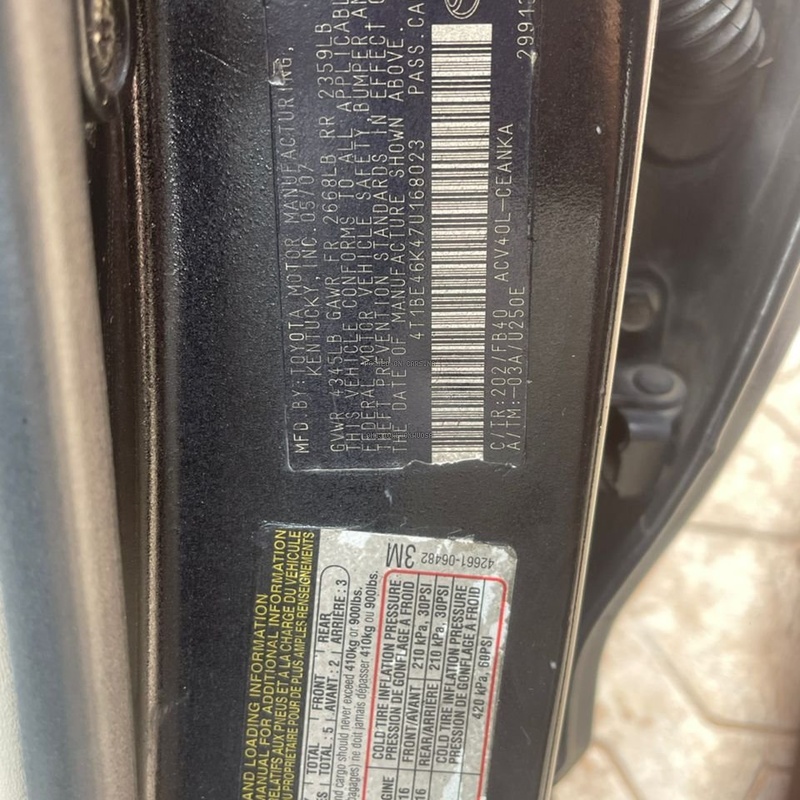 Neatly Used Toyota Camry 2007 for Sale in Idimu Lagos image
