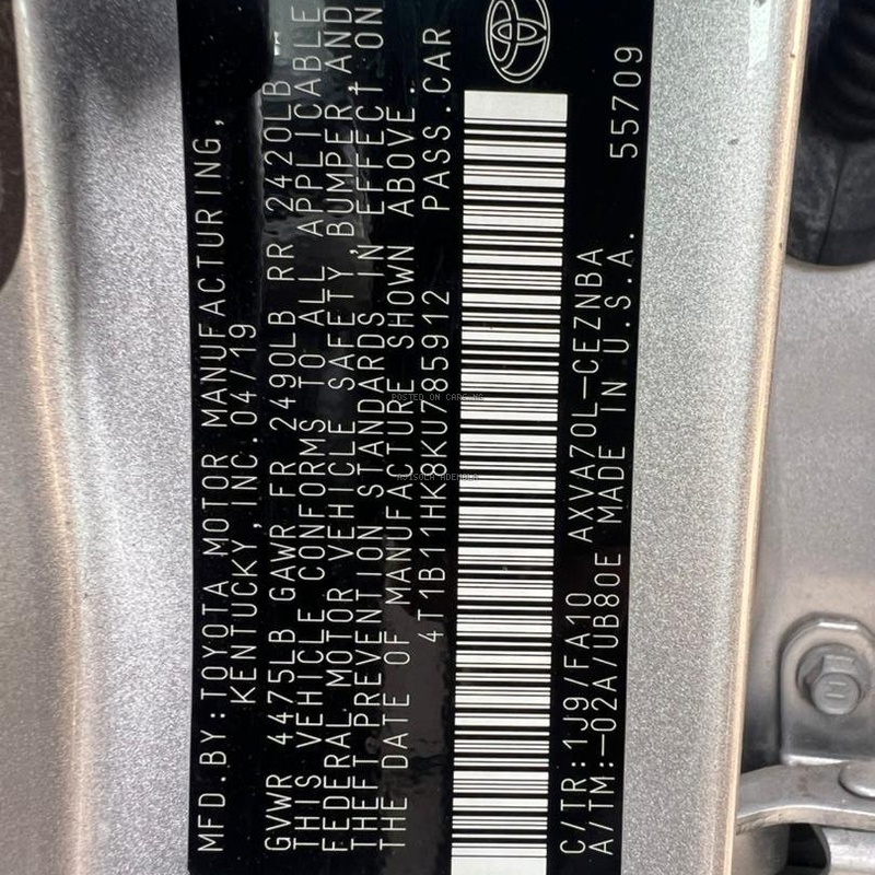 Foreign Used 2019 model Toyota Camry LE image