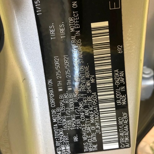 A FOREIGN USED 2016 LEXUS LX570 FOR SALE