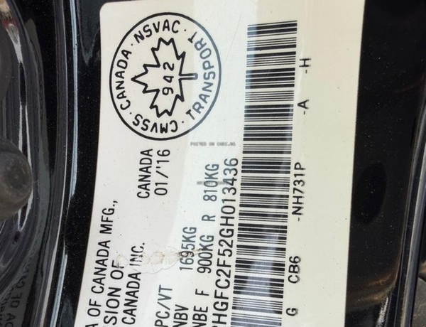 Foreign Used 2016 Honda Civic for Sale 