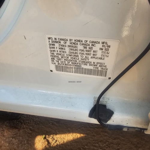 Foreign Used 2008 Model Honda Ridgeline for Sale