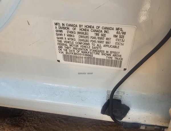 Foreign Used 2008 Model Honda Ridgeline for Sale