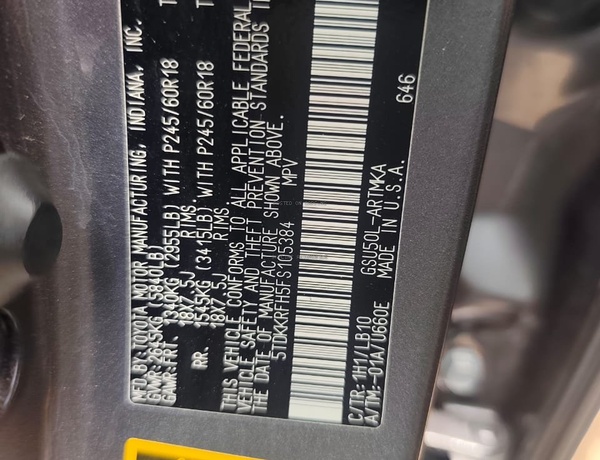 Toyota Highlander 2016 XLE Edition Foreign Used