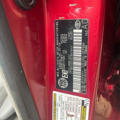 TOYOTA COROLLA 2005 WINE COLOR