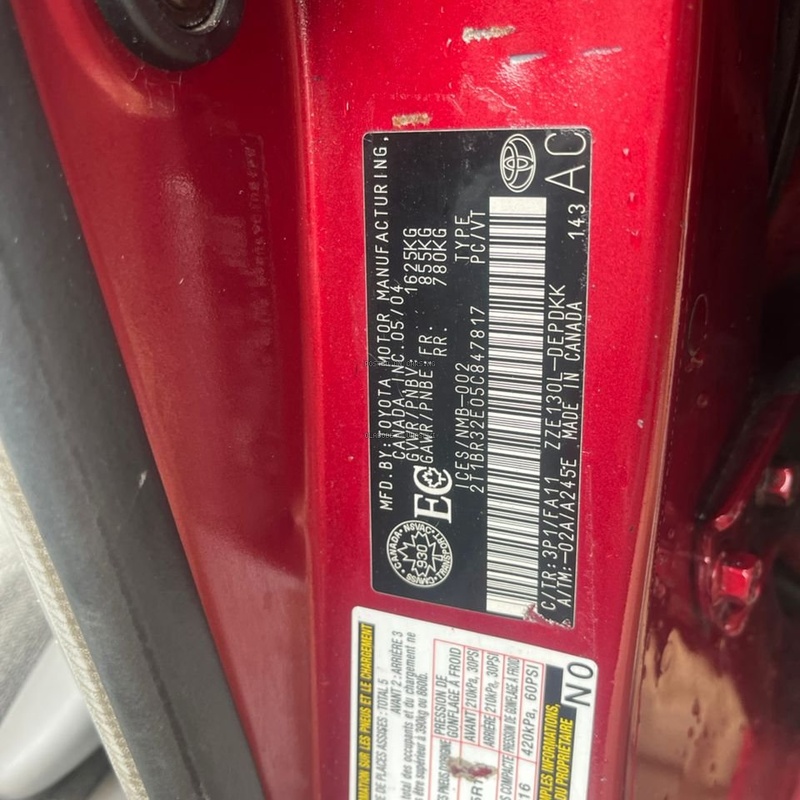 TOYOTA COROLLA 2005 WINE COLOR image