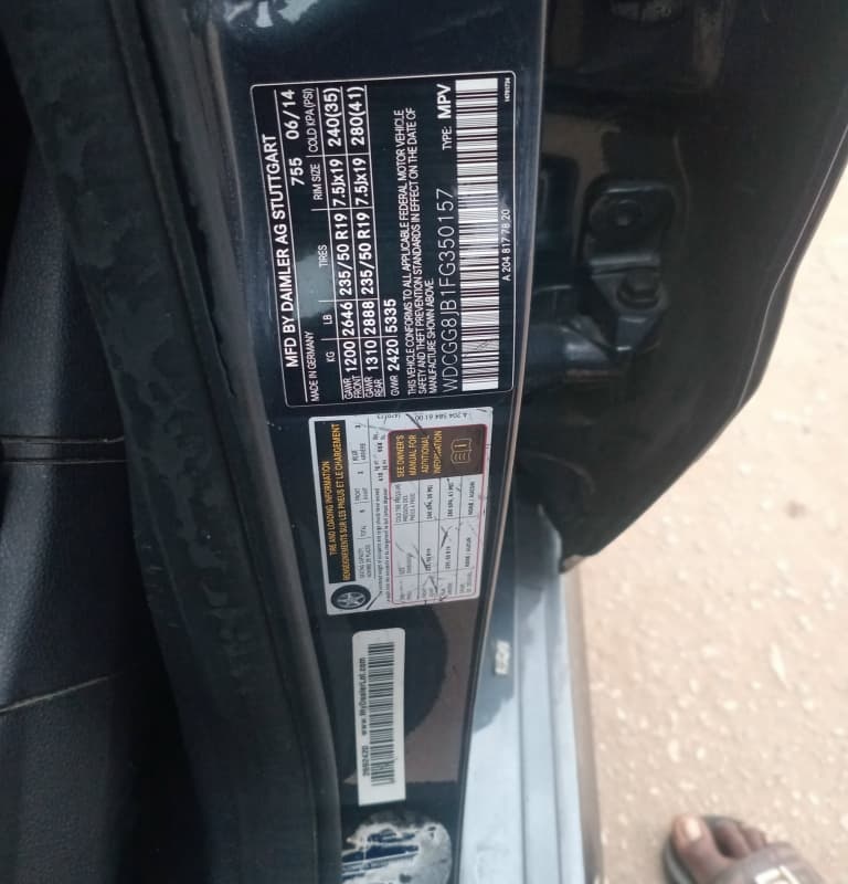 Mercedes Benz GLK350 2015 Model for Sale In Lagos image
