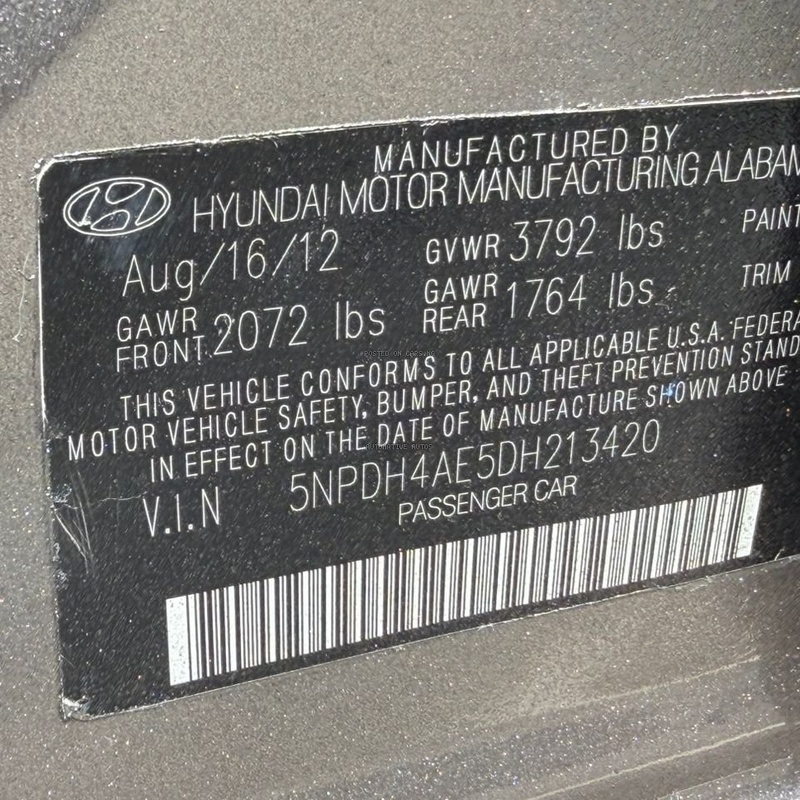 FOREIGN USED 2013 HYUNDAI ELANTRA WITH DUTY image