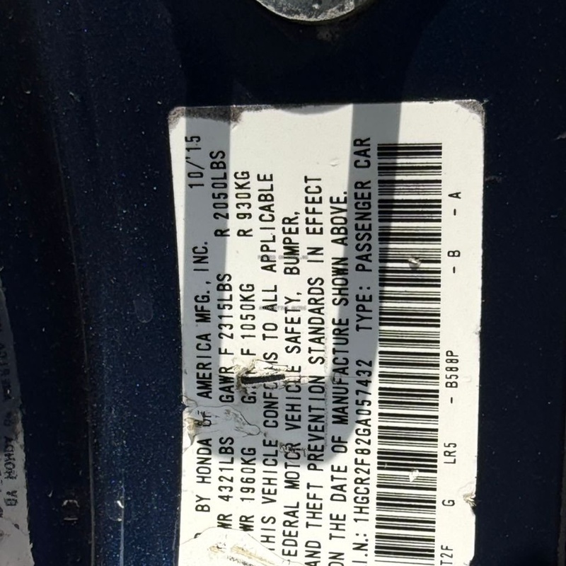 UNREGISTERED 2016 HONDA ACCORD EXL V4 IN ABUJA image