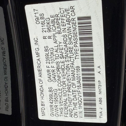 UNREGISTERED 2018 HONDA ACCORD KEYLESS IN ABUJA