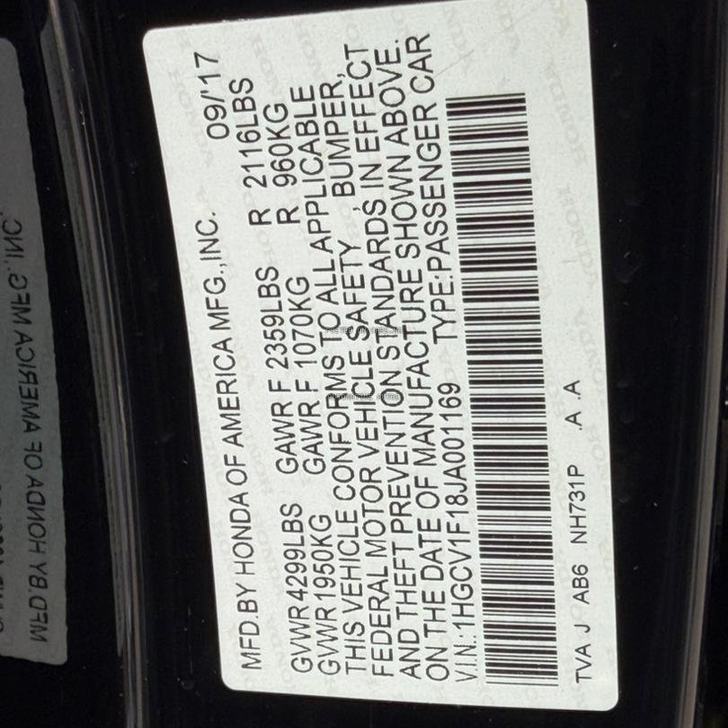 UNREGISTERED 2018 HONDA ACCORD KEYLESS IN ABUJA image