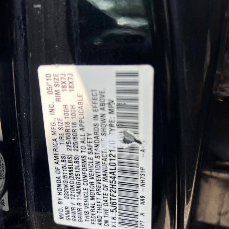 2010 USED HONDA CROSSTOUR FOR SALE IN LAGOS image