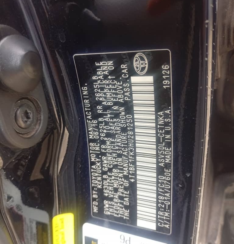 Toyota Camry LE 2016 — Tokunbo For Sale image