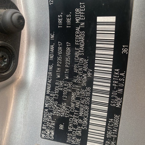 TOYOTA SIENNA 2015 FOR SALE