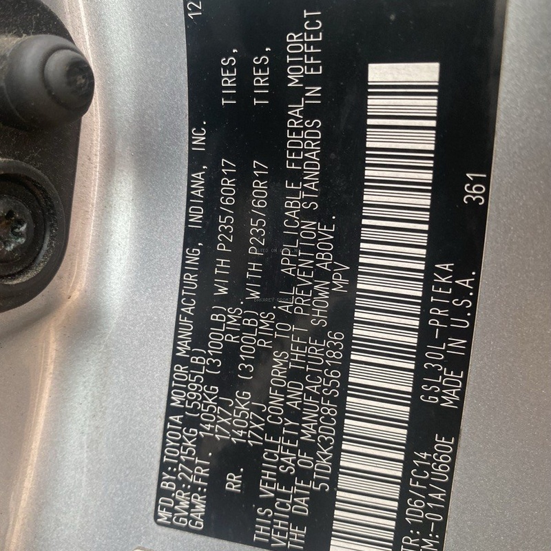 TOYOTA SIENNA 2015 FOR SALE image