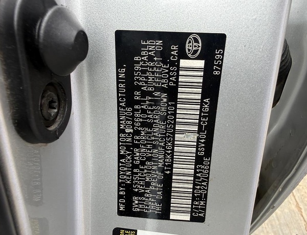 Foreign Used Toyota Camry XLE 2007 in lagos