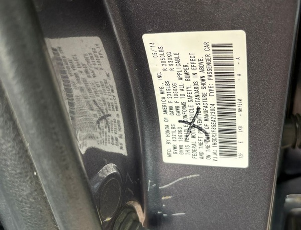 DIRECT BELGIUM (TOURING)  2014 HONDA ACCORD EXL FOR SALE IN KANO