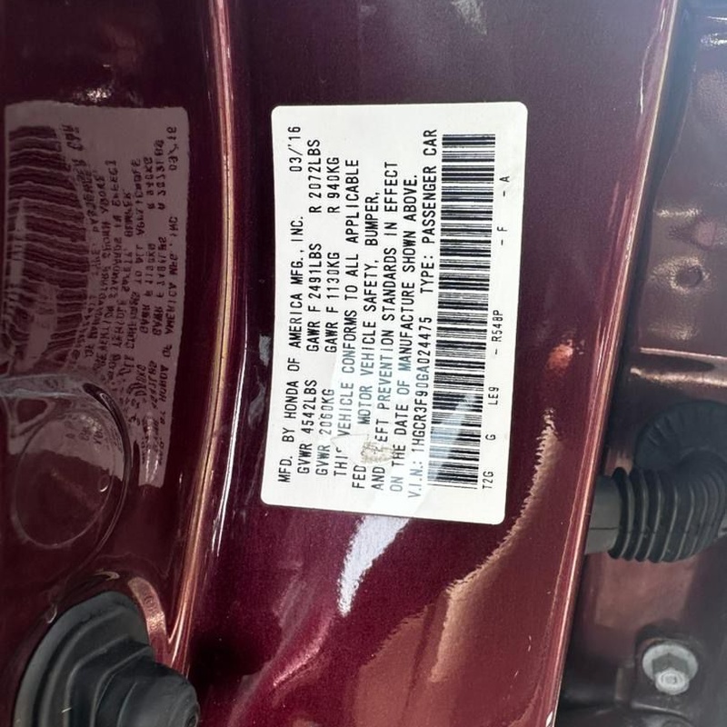 FOREIGN USED  2017 HONDA ACCORD TOURING image