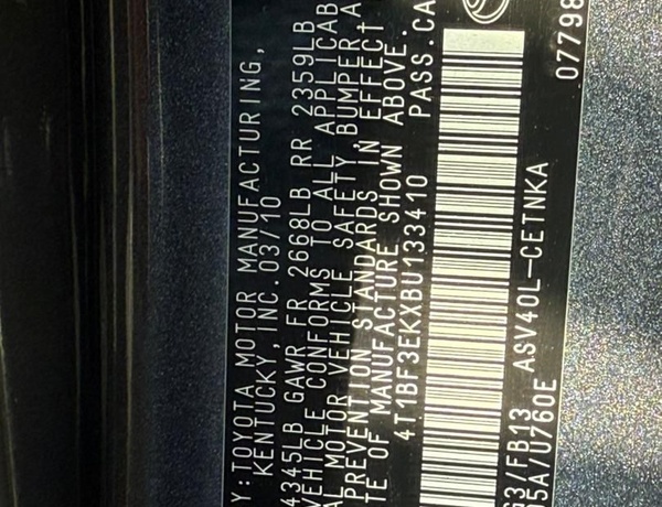 FOREIGN USED   2010 TOYOTA CAMRY VENZA ENGİNE FOR SALE IN ABUJA